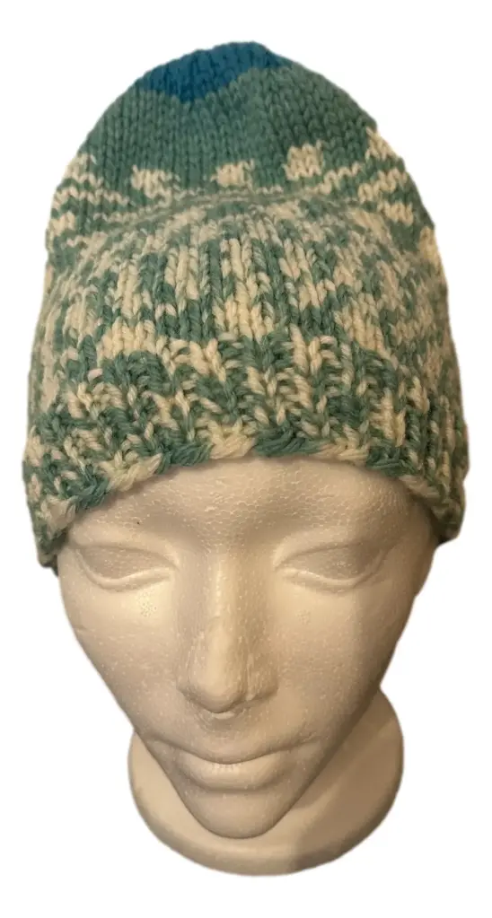 Hand-knitted Multi-coloured Winter Hat