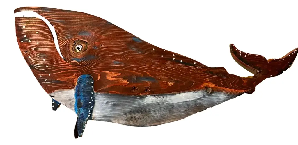 Hand-crafted Whale from Driftwood 