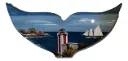 Handpainted Wooden Whale Tail 