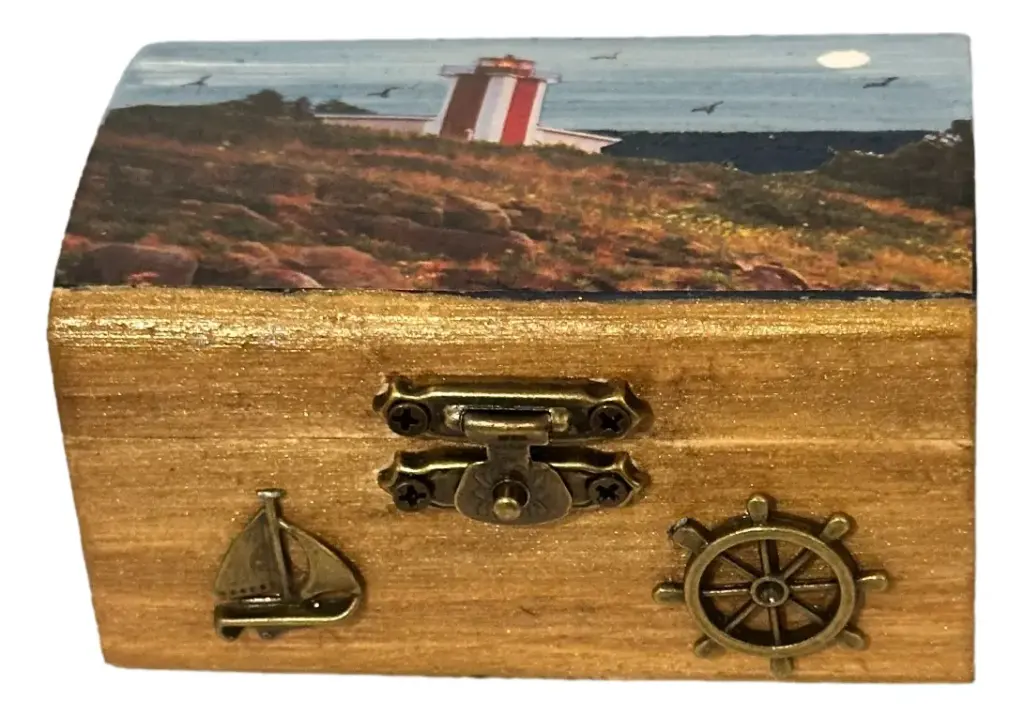 Hand-painted Wooden Treasure Box