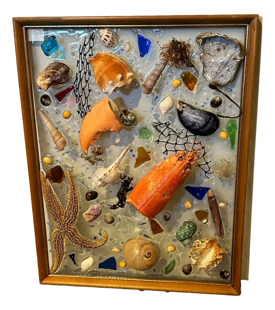Sea Life Glass Art 12" x 15"