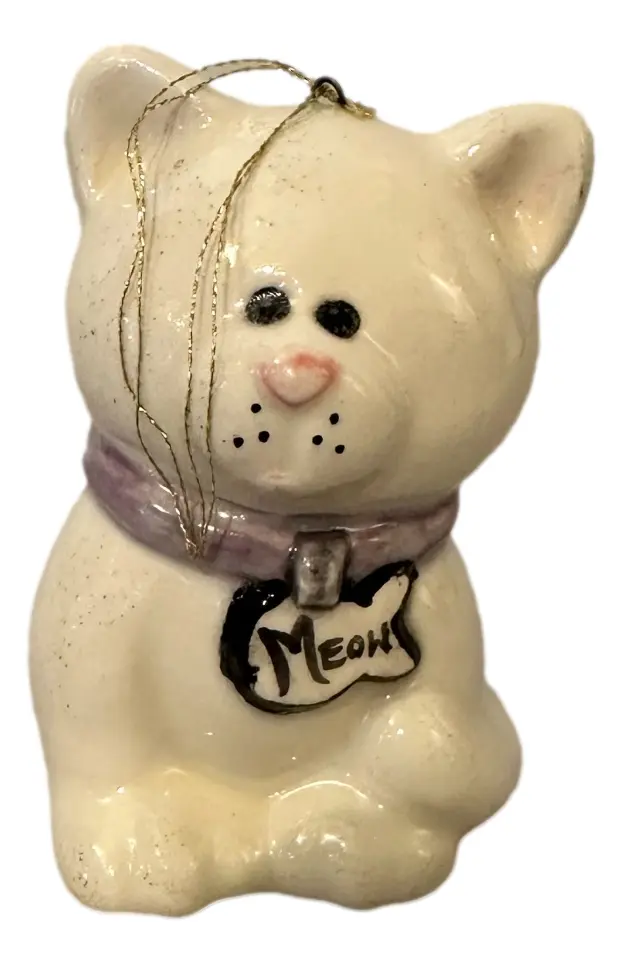Ceramic Cat Christmas Ornament