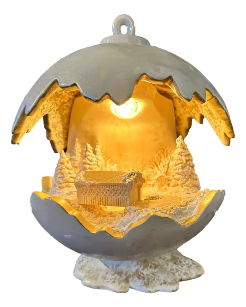 Ceramic 2-Piece Winter Scene Ball