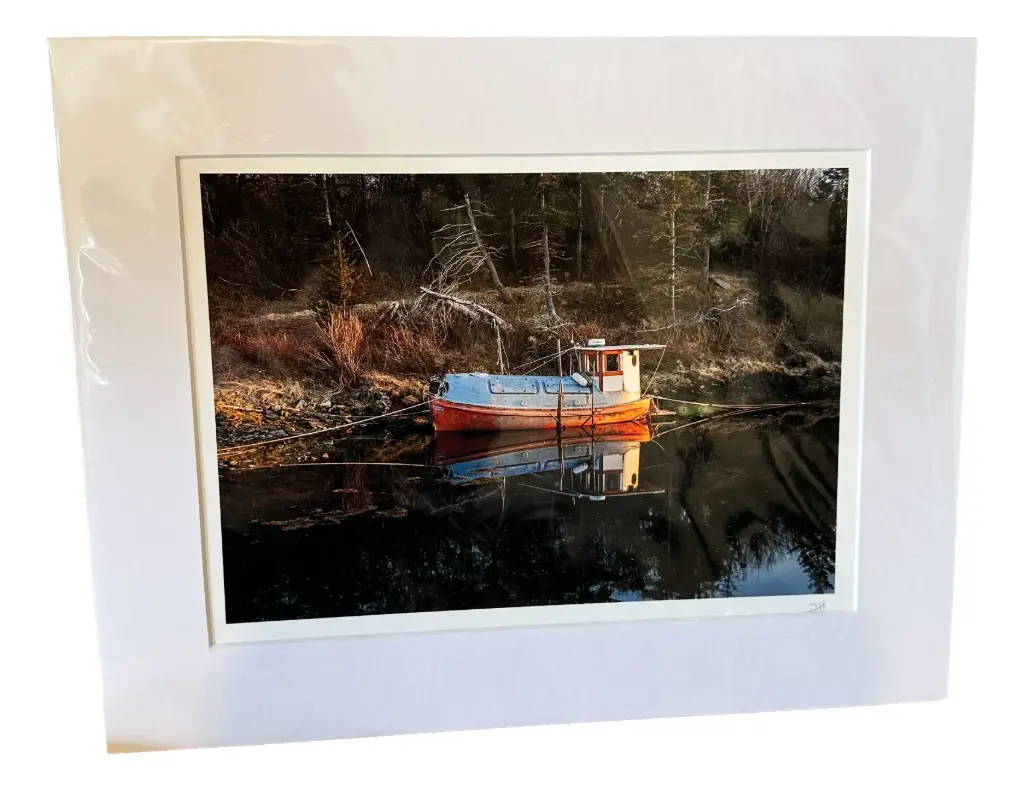 Moored Fishing Vessel - Hand-matted Photograph 11" x 14"