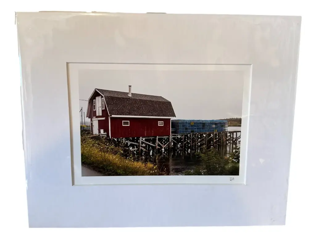 Barn Lobster Hut Hand-matted Photograph 8" x 10"