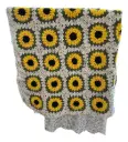 Sunflower Crochet Afghan - 38" x 60"  With Pillow