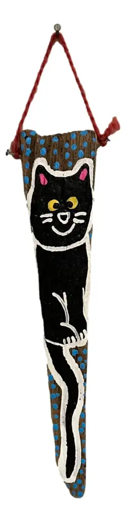 Prim Hand-painted Cat on Driftwood