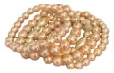Five Band Cream Faux Pearls with Shells Beaded Bracelet