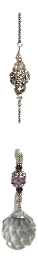 Glass Ball Sun Catcher with Lavender Beads