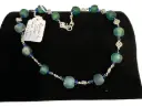 Blue/Green Recycled Glass Beads from Ghana Necklace