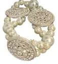 White Faux-pearl Criss-cross Bracelet
