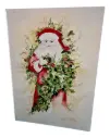 Hand-painted Santa and Ivy Christmas Card - 7"x5" 