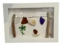 Framed Sea Glass Clothes Line Picture