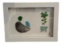 Framed Sea Shell & Plant of Sea Glass Picture