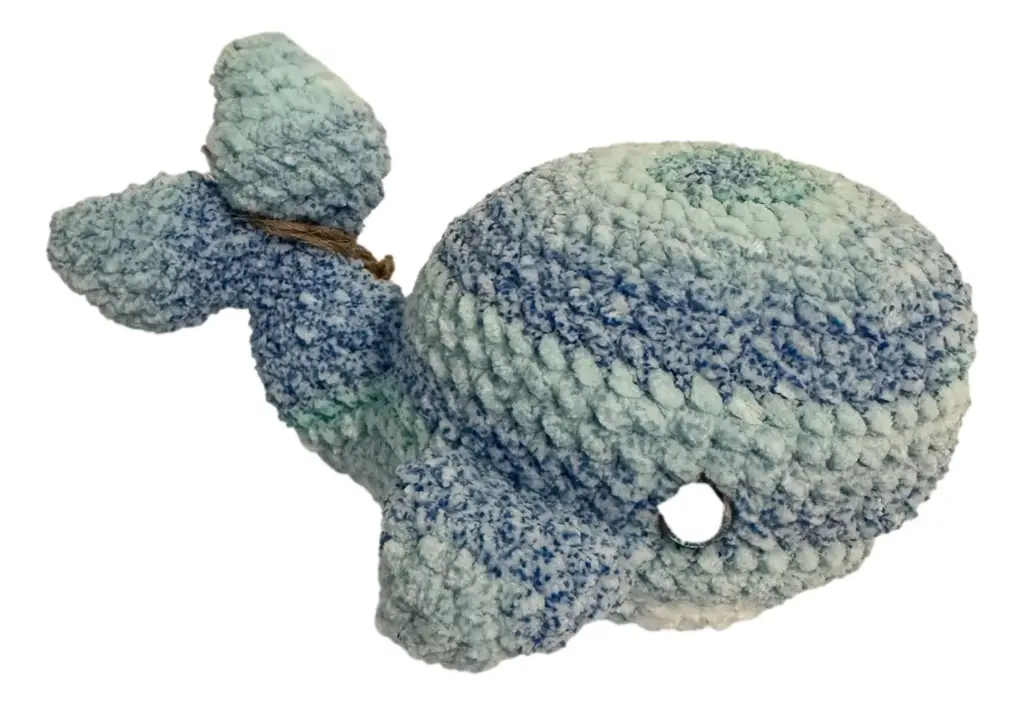 Hand Crocheted Whale Stuffy with Baby 