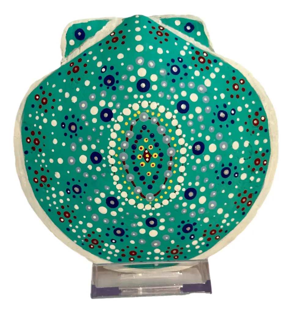 Hand Painted Scallop Shell 