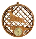 Red Oak Jumping Deer Clock Wall Plaque