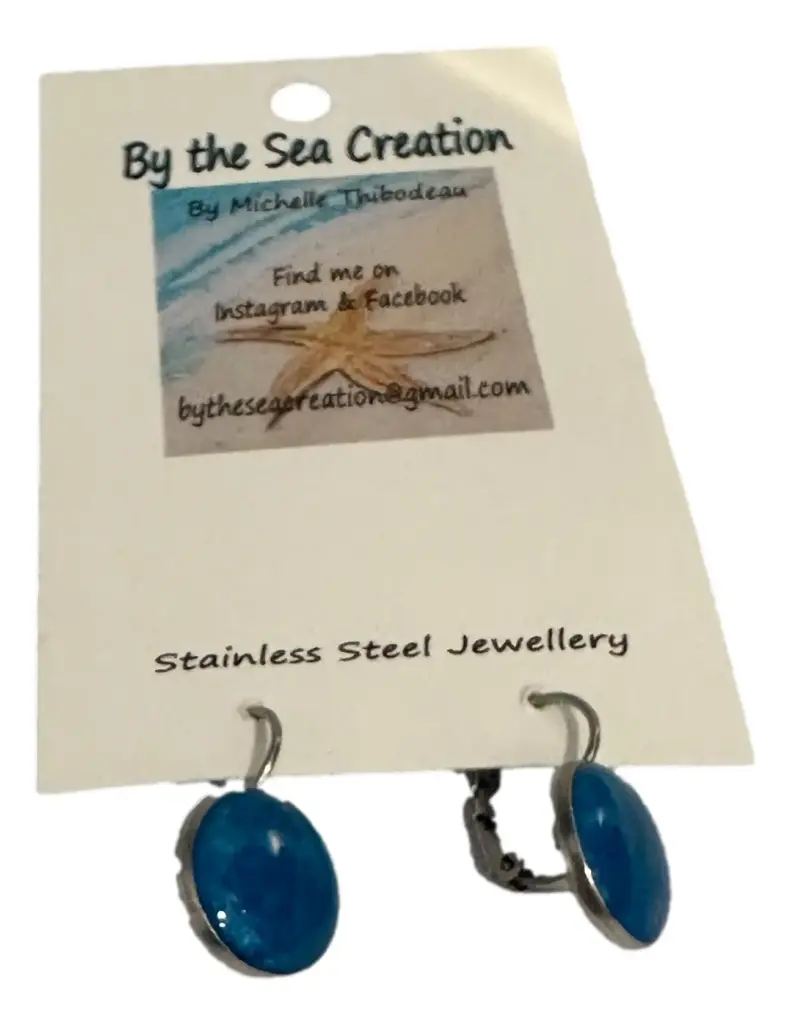 Stainless Steel Resin Drop Earrings