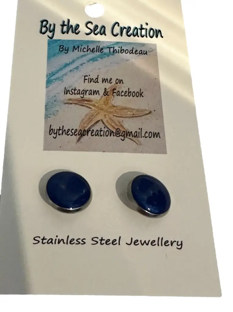 Stainless Steel Resin Stud Earrings
