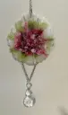 Round Resin Pink & Green Suncatcher with Dangle
