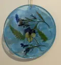 Pansy Filled Round Resin Suncatcher 