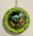 Small Round Green-Framed Ink Resin 