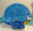 Lighthouse Painted on Scallop Shell