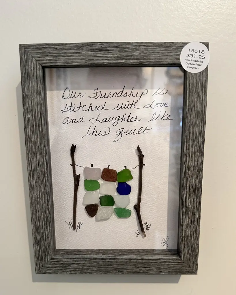 Seaglass Hanging Quilt Framed Picture