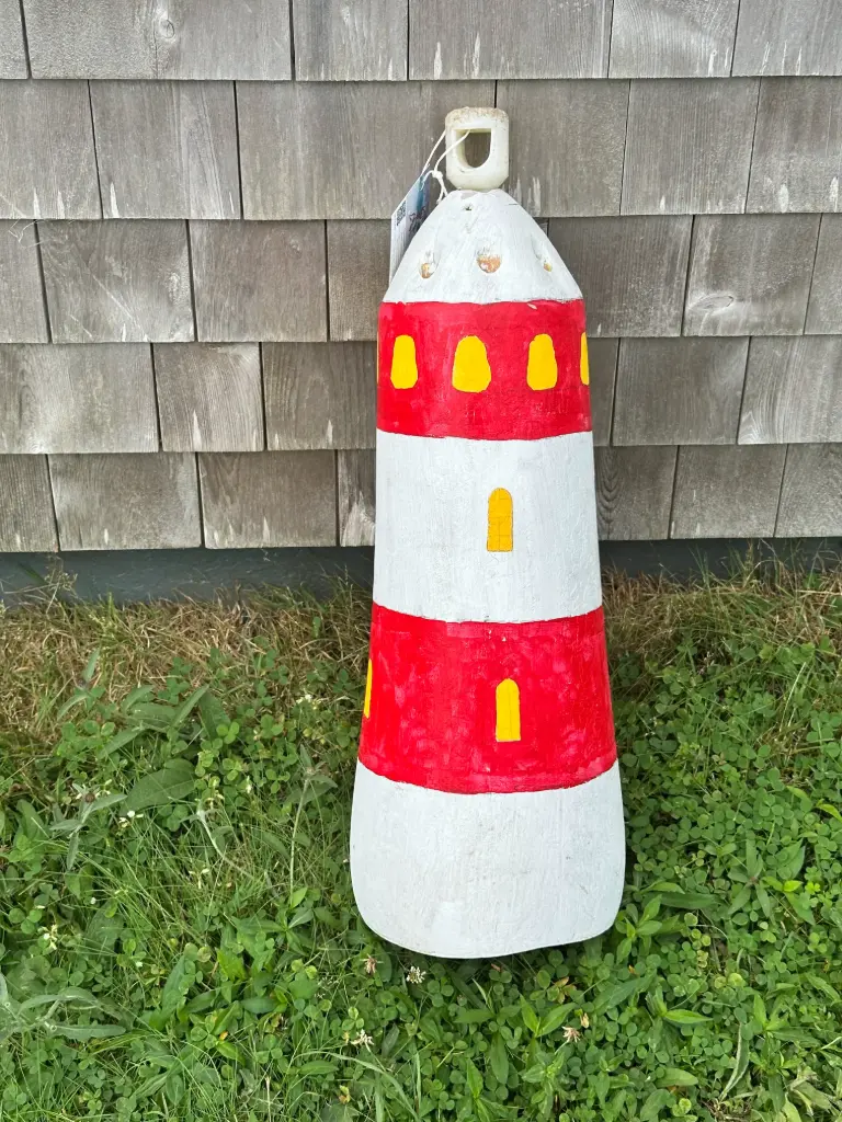 Hand-painted Tall Lighthouse Buoy 