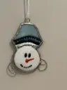 Stained Glass Snowman Tree Decoration 
