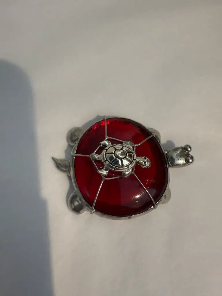 Handcrafted Glass & Solder Turtle with Baby
