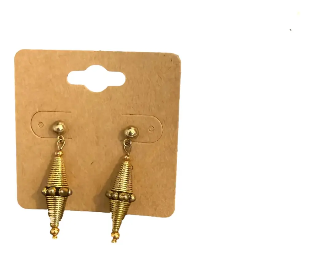 Gold-tone Beaded Drop Earrings 
