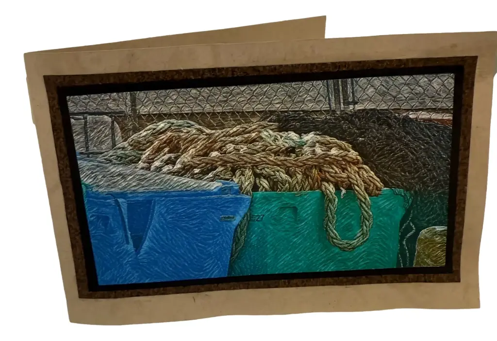 Lobster Box & Rope 4"x5" Note Card 