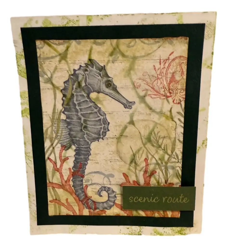 Scenic Route Seahorse 5"x6" Note Card  