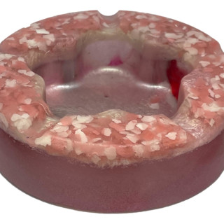 [1810313] Pretty in Pink Floral-shaped Resin Ashtray