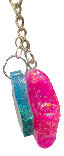 [110353] Pink Glitter Runner Keychain