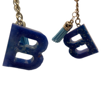 Blue Camo Initial Keychain