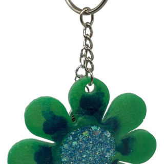 [K11040-2] Green Flower Key Chain