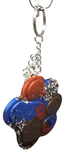 [K11005-72] Multi-colour Paw Print Key Chain Charm