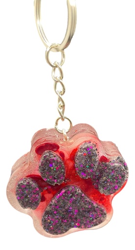 [11005081] Bow Wow Red Paw Print Key Chain