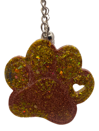 [11005104] Ultra-sparkle Pawprint Keychain
