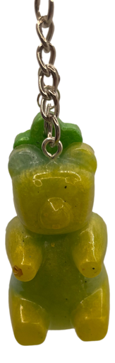 [1100580] Yellow and Green Teddy Bear Keychain