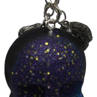 [K11010-53] Black & Purple Skull Keychain