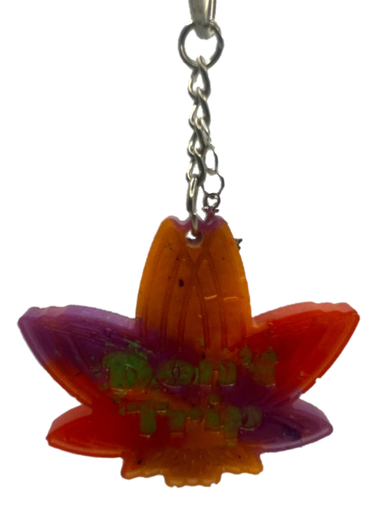 [1100247] Rainbow Don't Trip Pot Leaf Keychain