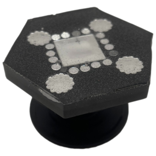 [7167128] Black Hexagon with Silver-tone Gems Phone Socket
