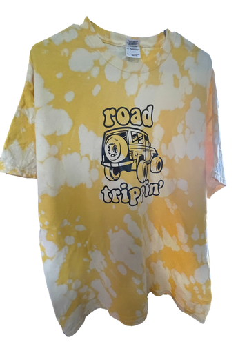 [20202518XL] Yellow Tye-Dye Tee - Black Road Trippin' - XL