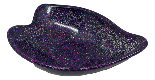 [18037] Translucent Black & Purple Leaf Bowl