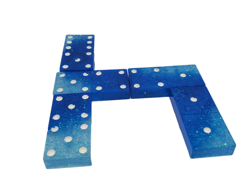 [GP2803] Blue Tones 28-piece Resin Domino Game Tiles