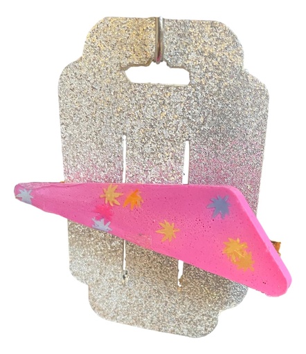 [850] Pink Pot Leaf Hair Clip