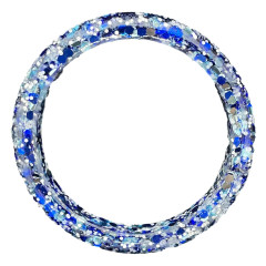 [1821802] Blue & White Glitter  Resin Bangle